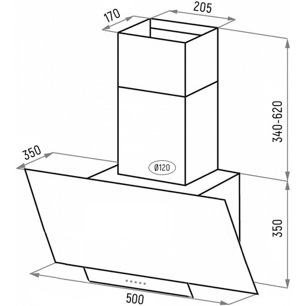 Кухонная вытяжка Ciarko Diana 50 Ivory