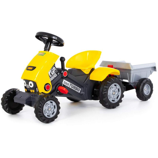 Каталка-трактор с педалями Полесье Turbo-2 с полуприцепом 89342