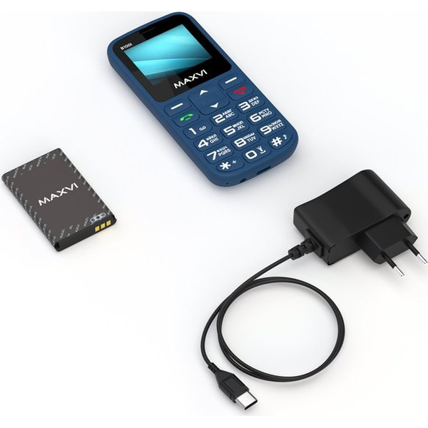 Кнопочный телефон Maxvi B100i (синий)