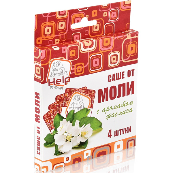 Саше от МОЛИ с ароматом жасмина, 4 шт в уп /24 HELP, BS80305