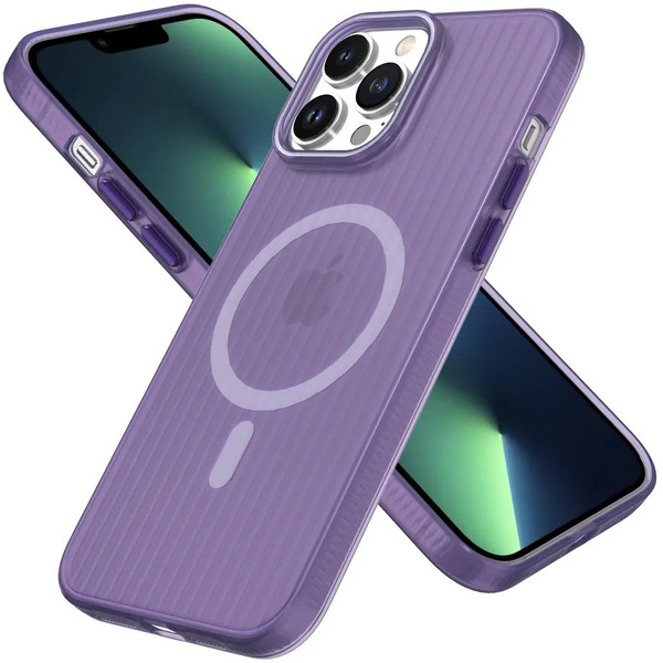 Задняя накладка CASE Translucent Strip Apple iPhone 14 Pro Max (фиолетовый)