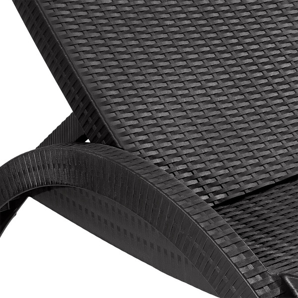 Шезлонг Ellastik Plast Rattan (антрацит)