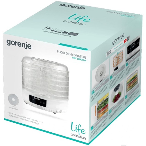 Сушилка для овощей и фруктов Gorenje FDK500GCW