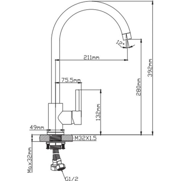 Смеситель Diadonna Д46-0003S