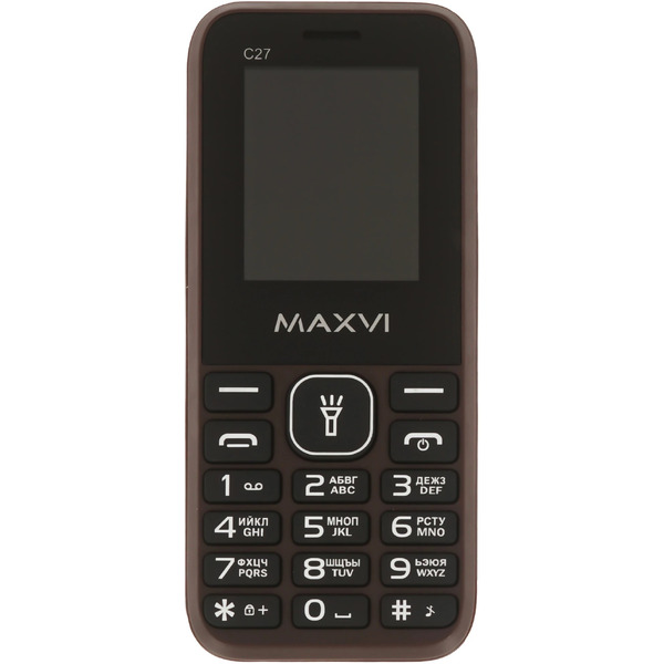 Мобильный телефон MAXVI C27+ ЗУ WC-112 (коричневый)