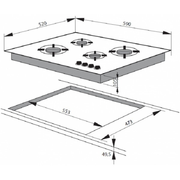 Газовая варочная панель HANSA BHGI63030