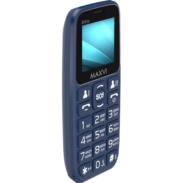 Мобильный телефон Maxvi B110ds +ЗУ WC-112 (синий)