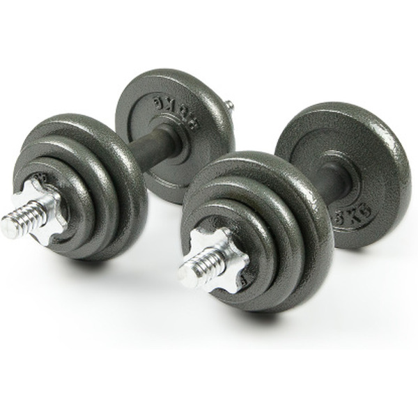 Набор гантелей с соединительным грифом Atlas Sport металлических в чемодане 20 кг (2x10 кг)