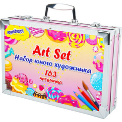 Набор ЮНОГО ХУДОЖНИКА ЮНЛАНДИЯ «Candy Land» 664633 для рисования и творчества (в кейсе , 163 предмета)
