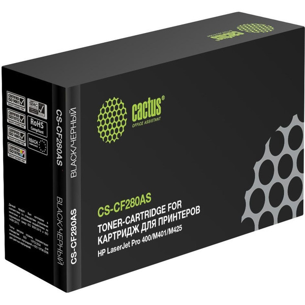 Картридж лазерный Cactus CS-CF280AS CF280A черный (2700стр.) для HP LJ Pro 400/M401/M425