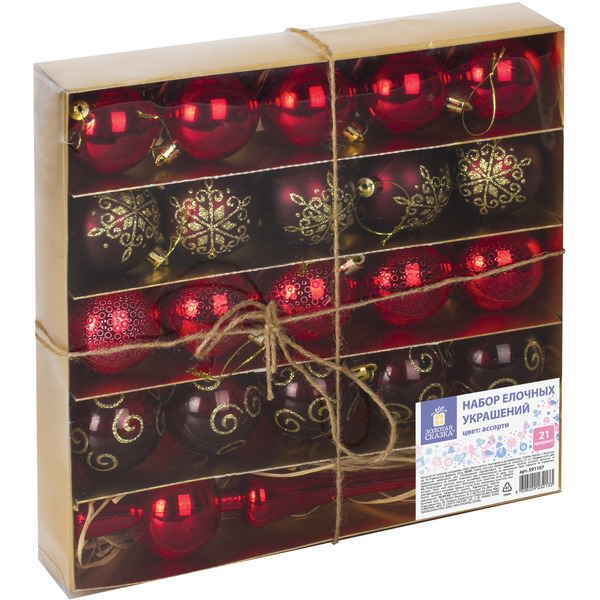 Шары ёлочные Золотая сказка 591107