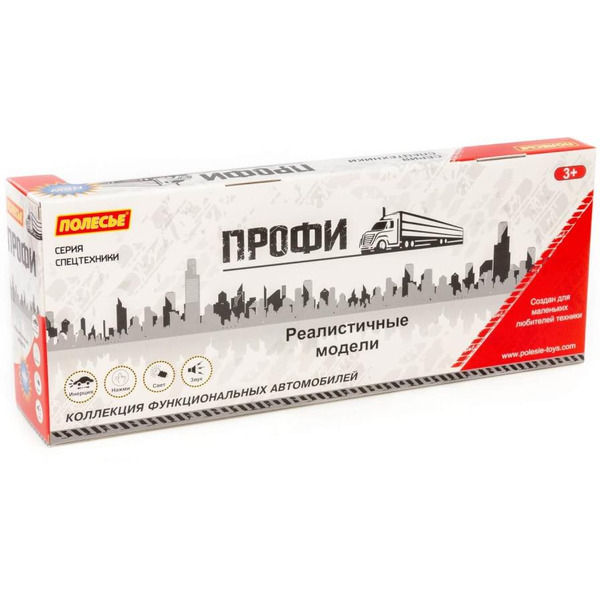 Набор Полесье автомобиль-тягач с полуприцепом-автовозом + 4 автомобиля Оптима 70498