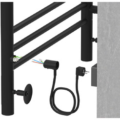 Полотенцесушитель TERMINUS Аврора П6 450x600 бп электро КС 9005 матовый)