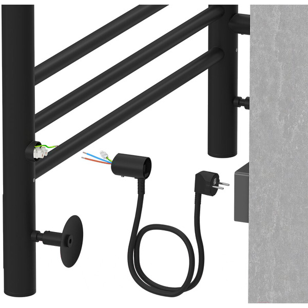 Полотенцесушитель TERMINUS Аврора П6 450x600 бп электро КС 9005 матовый)
