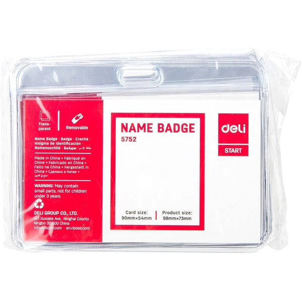 Бейдж на клипсе DELI 5752 (50 шт.)