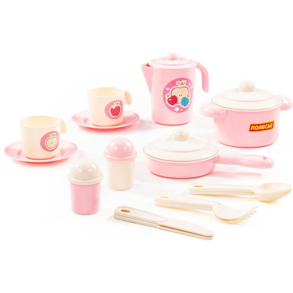 Набор игрушечной посуды Полесье Настенька 79923 (на 2 персоны, в сеточке)