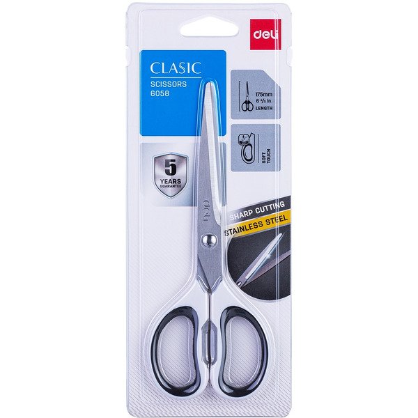 Ножницы 17,5 см DELI 6058WHITE