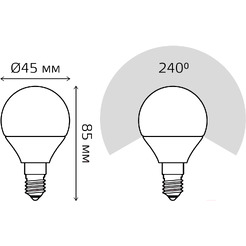 Лампа Gauss LED Elementary Globe 10W E14 3000K 53110