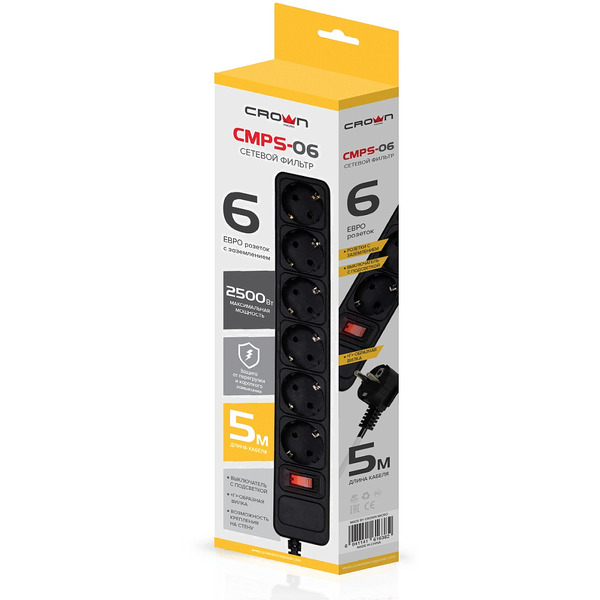 Сетевой фильтр Crown CMPS-06