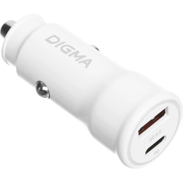 Автомобильное зарядное устройство Digma DGC2С (белый)