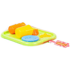 Набор детской посуды Полесье "Анюта" с подносом на 3 персоны