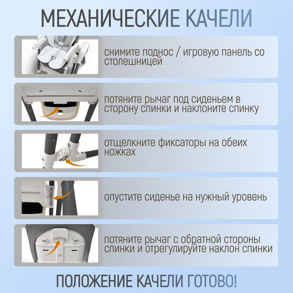 Стульчик для кормления Bubago Frida BG 174-1 (серый)