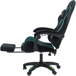 Вибромассажное кресло Calviano 1584 (велюр, черный/зеленый)