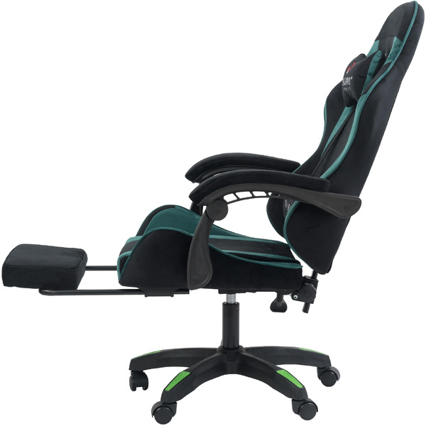 Вибромассажное кресло Calviano 1584 (велюр, черный/зеленый)