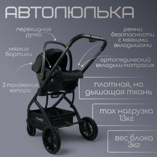 Детская универсальная коляска Bubago Lotta Limited 3 в 1 BG LTD-176-1 (бежевый)