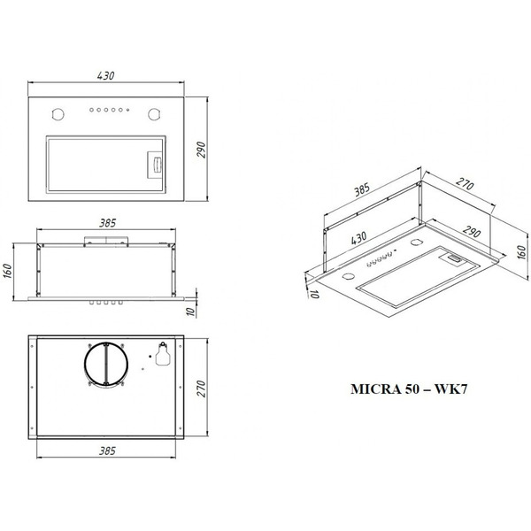 Вытяжка Akpo Micra Twin 50 wk-7 (черный)