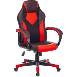 Кресло игровое Бюрократ Zombie GAME 17 ткань/экокожа, черный/красный