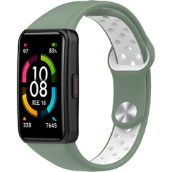 Ремешок Bingo Sport для Huawei/Honor Band 6/6 Pro (зеленый/белый)