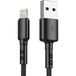 Кабель VIPFAN X02 USB-Lightning 3A 1.2 м (черный)