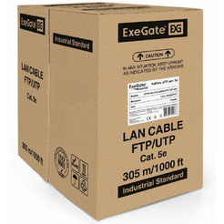 Кабель ExeGate UTP4-C5e-CCA-S26-IN-PVC-GY-305 UTP / EX261518RUS