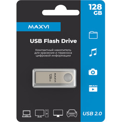 USB флеш Maxvi MK 128GB FD128GBUSB20C10MK (серебристый)