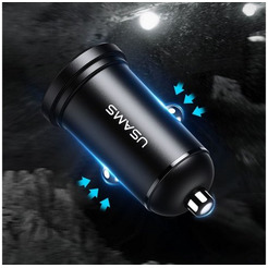Автомобильное зарядное USAMS US-CC114 C20 2.4A Dual USB CC114TC01 (черный)