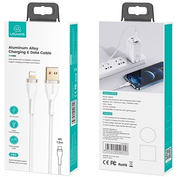 Кабель Usams Lightning US-SJ487 U64 (белый)