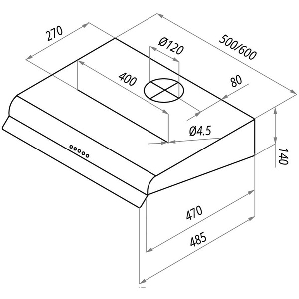 Вытяжка MAUNFELD MP 360-1 (C) (нержавеющая сталь)