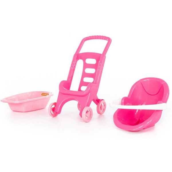 Коляска для кукол Полесье Pink Line 3х1 42842