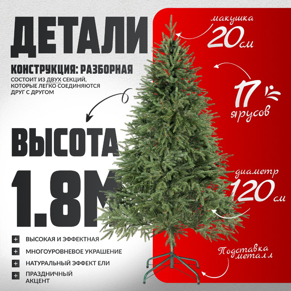 Ель искусственная Maxy Poland Рождественская литая (1.8м)