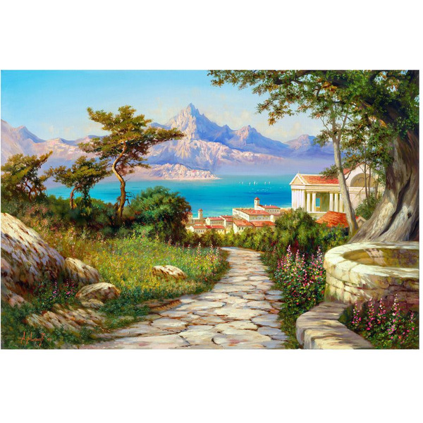 Картина стразами (алмазная мозаика) ОСТРОВ СОКРОВИЩ «Город у моря» 663870