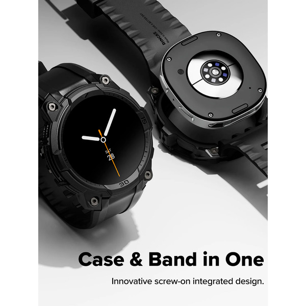 Ремешок с чехлом RINGKE Rugged Gear для Galaxy Watch 8 44mm ALL BLACK