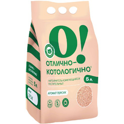 Наполнитель для туалета О!Отлично- котологично Персик 5л