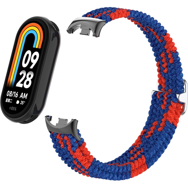 Ремешок Bingo Braided для Xiaomi Mi Band 8 Синий с красным