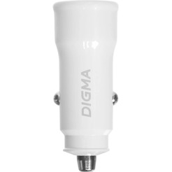 Автомобильное зарядное устройство Digma DGC2С (белый)
