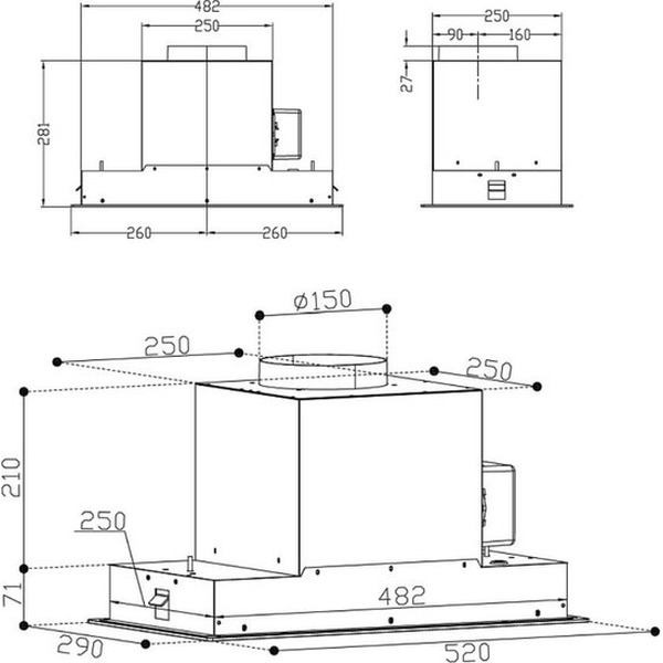 Кухонная вытяжка Korting KHI 6099 ICGN