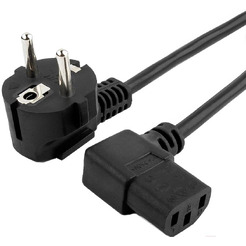 Кабель питания Cablexpert PC-186A-VDE (C 13 (M) 10А угловой разъем, 1.8м, черный)