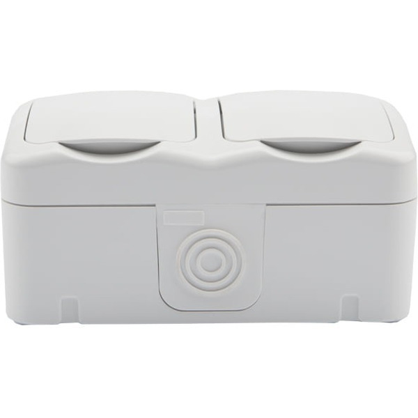 Блок из 2 розеток горизонтальный KRANZ Mini OG KR-78-0606