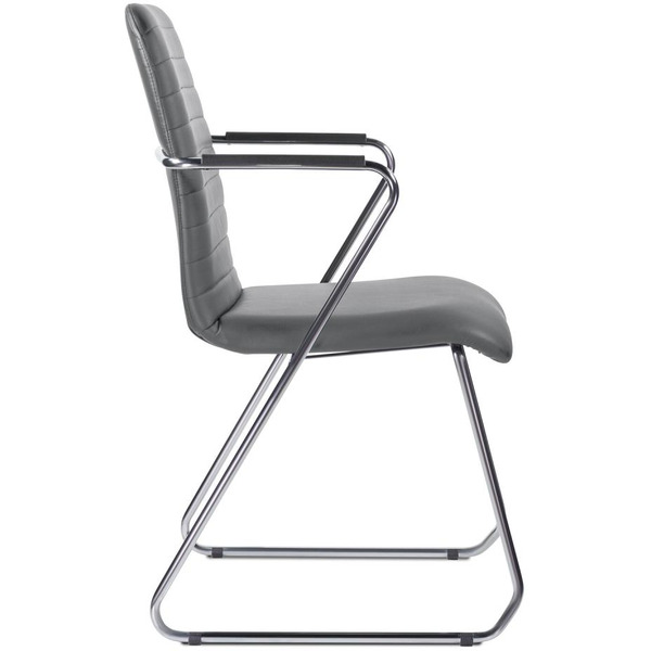 Стул Brabix Visit CF-101 (хром/экокожа темно-серый)