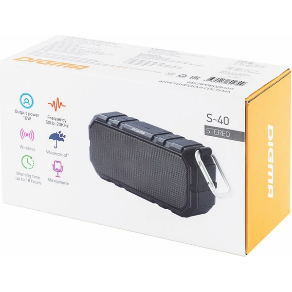 Колонка портативная Digma S-40 (SP4010B) черный